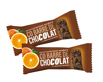 CO BARRE DE СHOCOLAT Конфеты мультизлаковые с апельсином 1*2 CO BARRE DE СHOCOLAT Конфеты мультизлаковые с апельсином 1*2