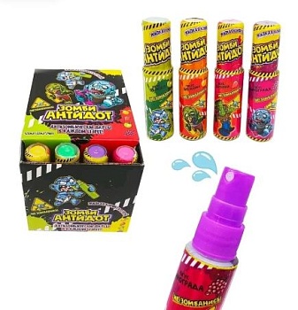 ХОЛОДОК Конфеты жидкие ЗОМБИАНТИДОТ спрей суперкислый 22мл 12*24