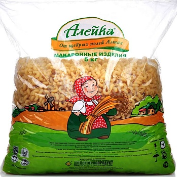 АЛЕЙКА Макаронные изделия РОЖКИ ВИТЫЕ  фас.5кг  1*4