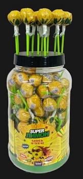 КАНДИ-КЛАБ YAKAR SUPER ЛИМОН Карамель на палочке со вкусом лимона 16гр  6*100