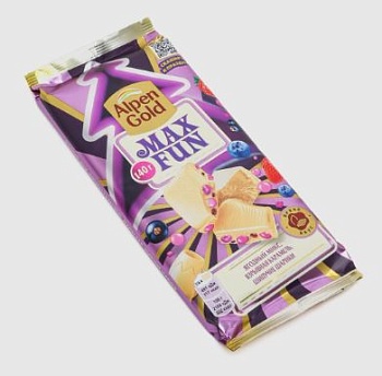 АЛПЕН ГОЛД Шоколад БЕЛЫЙ МаксФан ягодный микс 140гр  1*15