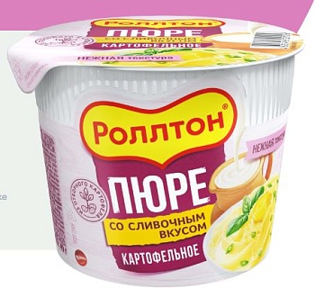 РОЛЛТОН Карт.пюре Б/П со сливками 40гр  1*24