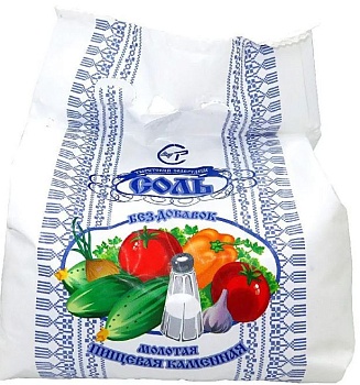 Соль пищевая пом.№2 Тыретская сорт 1 фас.5кг мешок 1*10