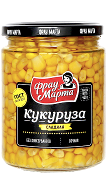 ФРАУ МАРТА Кукуруза сахарная  450гр ст/банка твист 1*12