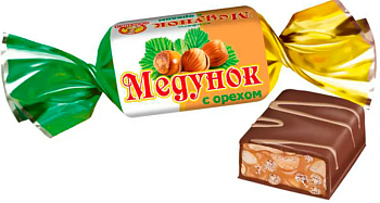СЛАВЯНКА Конфеты МЕДУНОК грильяжные Изюм /пак.1кг./ 1*6