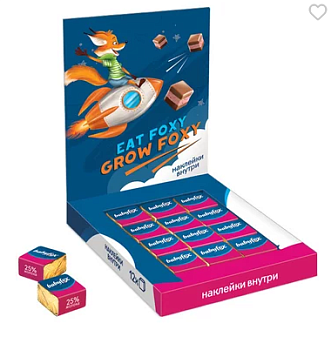 KDV Шоколад ДЕТСКИЙ Babyfox малина/белый (спайка 6бл) 90г  1*6