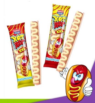 КАНДИ-КЛАБ Зефир ХОТ ДОГ XXL 23гр  12*24 КАНДИ-КЛАБ Зефир ХОТ ДОГ XXL 23гр  12*24