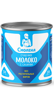 СМОЛЕНА Молоко цельное сгущ.с/с м.д.ж 0,2% 370гр ж/б 1*15