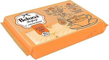 KDV Зефир с апельсином фас.250гр флоупак 1*6