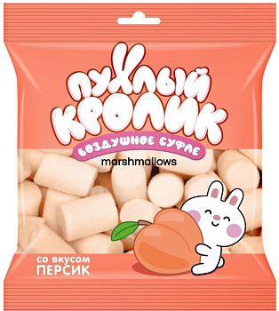 ПУХЛЫЙ КРОЛИК Marshmallows 85гр со вкусом "Персик"   1*20