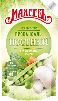 МАХЕЕВЪ Майонезный соус ПОСТНЫЙ 190гр./200мл/  д/пак 1*20
