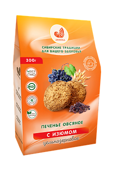 -10% АКЦИЯ ДИВИНКА НОВИНКА Печенье ц/з Овсяное с изюмом 300гр  1*10