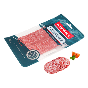 СПК Колбаса сырокопч Коньячная "Высокий вкус" 0,100кг  1*1 СПК Колбаса сырокопч Коньячная "Высокий вкус" 0,100кг  1*1
