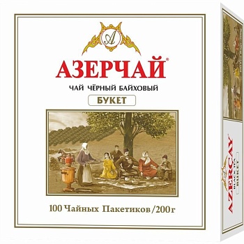 АЗЕРЧАЙ Чай черный пак. байховый БУКЕТ 100пак   1*6