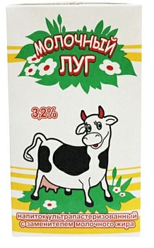 Напиток на основе молока 3,2% Молочный луг 1л 1*12