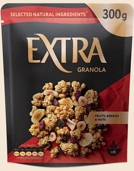 GRANOLA Завтрак готовый МЮСЛИ орехи, фрукты и ягоды 300гр  1*8