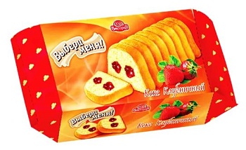 ВЫБЕРИ МЕНЯ Кекс бисквитный Клубничный  200гр  1*10