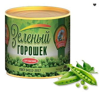 СОХРАНИМ ТРАДИЦИИ Горошек зеленый ключ 400гр ж/б в/сорт ГОСТ1*12