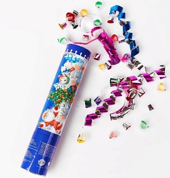 Игрушка Хлопушка-пневмо СЧАСТЬЯ,РАДОСТИ,ВЕСЕЛЬЯ Мишки /фольга,серпантин/ 20см  1*1