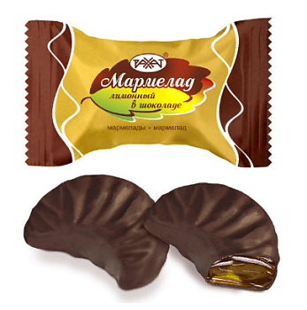 РАХАТ Мармелад ЛИМОННЫЙ в шоколаде 1кг пакет 1*5