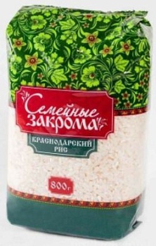 СЕМЕЙНЫЕ ЗАКРОМА Крупа РИС Краснодарский кругл.  800гр  1*12