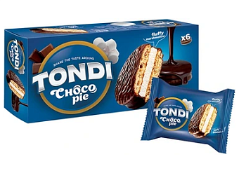 KDV Печенье глаз. ТОНДИ ЧОКО ПАЙ /блок 6шт/ 180г  1*16