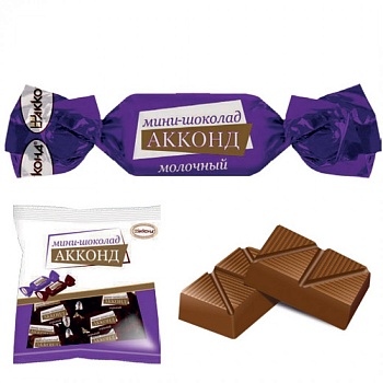 -15% АКЦИЯ АККОНД Шоколад МИНИ-ШОКОЛАД Молочный   1*3 -15% АКЦИЯ АККОНД Шоколад МИНИ-ШОКОЛАД Молочный   1*3