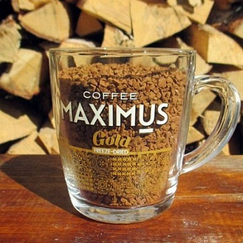 MAXIMUS Кофе сублим. GOLD 70гр Стекл. кружка 1*12