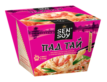 СЭНСОЙ Лапша рисовая под соусом Пад Тай  125гр  1*12