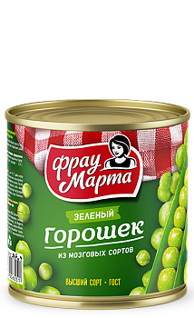 -30% АКЦИЯ ФРАУ МАРТА Горошек зеленый  400гр ж/б ГОСТ1*15