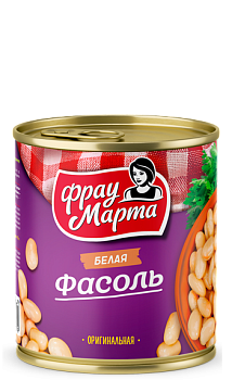ФРАУ МАРТА Фасоль белая оригин 310гр ж/б 1*15