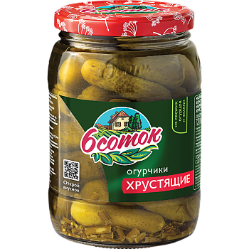 -27% АКЦИЯ ШЕСТЬ СОТОК Огурцы маринованные хрустящие 720 мл стекл/банка 1*6