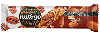 KDV Батончик Nut and Go  с миндалем, пеканом КА 36гр  8*18