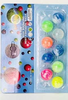 Игрушка МЯЧ ПРЫГУН 2,3см /каучук/ мраморный   1*9