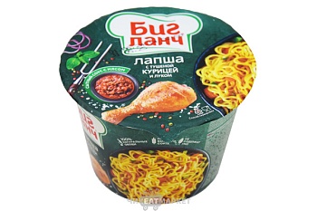 БИГ ЛАНЧ Лапша Б/П с тушеной курицей и луком 90гр ведро 1*24