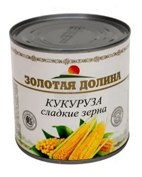 ЗОЛОТАЯ ДОЛИНА Кукуруза сахарная  425мл/340гр ж/б 1*24