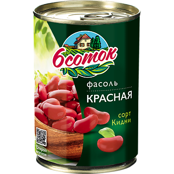 -17% АКЦИЯ ШЕСТЬ СОТОК Фасоль красная ключ 425мл ж/б 1*12