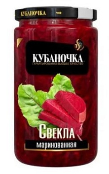 КУБАНОЧКА Свекла маринов Столовая резан 360гр стекл/банка ГОСТ 1*12