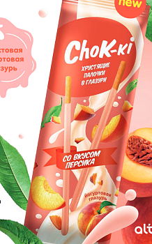 ПУХЛЫЙ КРОЛИК Соломка ChoK-ki Палочки вкус персик 40гр  1*30