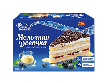 ЧЕРЕМУШКИ Торт МОЛОЧНАЯ ДЕВОЧКА черника/ежевика 400гр  1*6