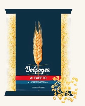 -10% АКЦИЯ ДОБРОДЕЯ Макаронные изделия ЛАТИНИЦА (ALFABETO) 900гр  1*12