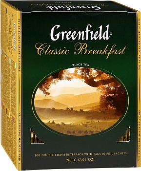 ГРИНФИЛД Чай черный пак. Классик Брекфаст* (100пак*2г)  1*9