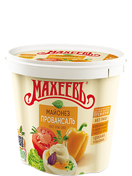 -80% МАХЕЕВЪ Майонез ПРОВАНСАЛЬ КЛАССИКА 800гр./820мл/  ведро 1*12