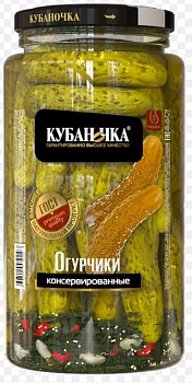 КУБАНОЧКА Огурцы маринованные  1500гр стекл/банка ГОСТ1*6