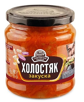 СЕМИЛУКСКАЯ ТРАПЕЗА Закуска овощная  Холостяк 460гр стекл/банка 1*8