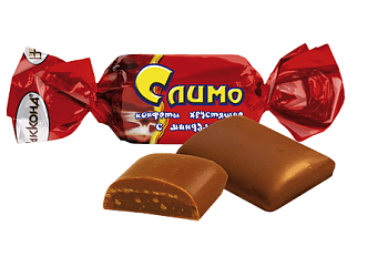 АККОНД Конфеты СЛИМО Хрустящие с Миндаль фас.1кг пакет 1*4