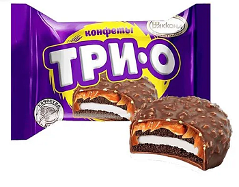 АККОНД Конфеты ТРИО с печен, карамель,со вкусом пломбира фас.500 1*5