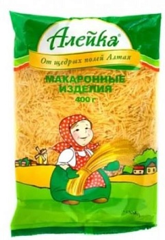 АЛЕЙКА Макаронные изделия ВЕРМИШЕЛЬ № 2 обычная 400гр  1*20