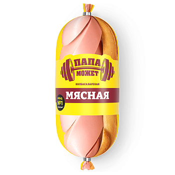 ЖЦ ПАПА МОЖЕТ Колбаса вареная МЯСНАЯ 0,400 кг  1*1