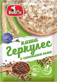 Pr.PRESTON Каша Овсяная Б/П Геркулес с семенами льна 37гр  1*20